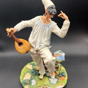 Artistic Jester Sculpture in Cream and Brown